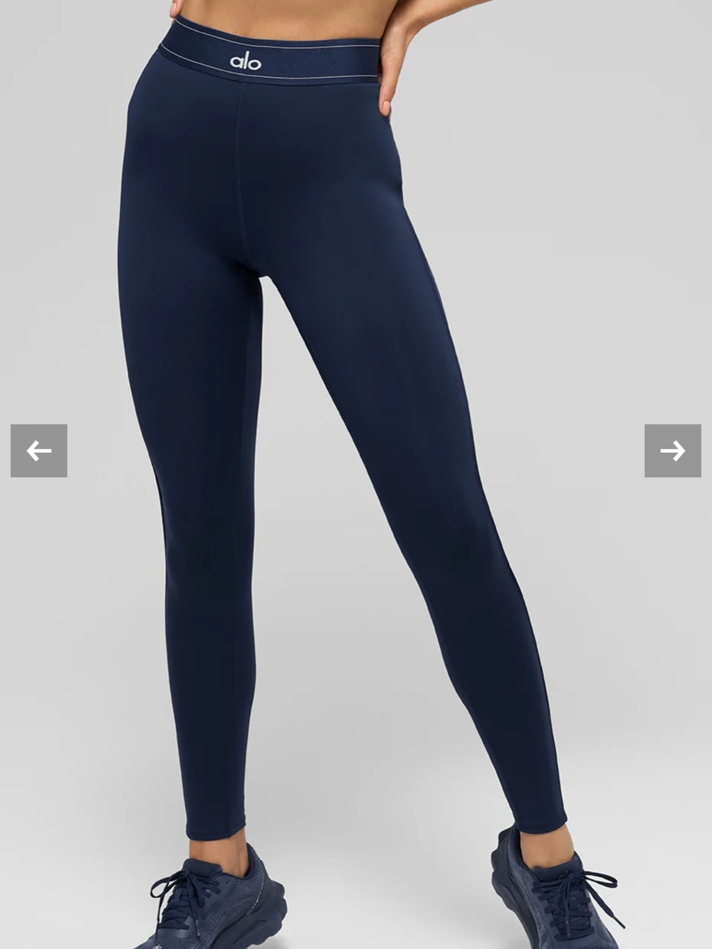 ALO Yoga Navy High-Rise Performance Ankle Length Leggings (Small)